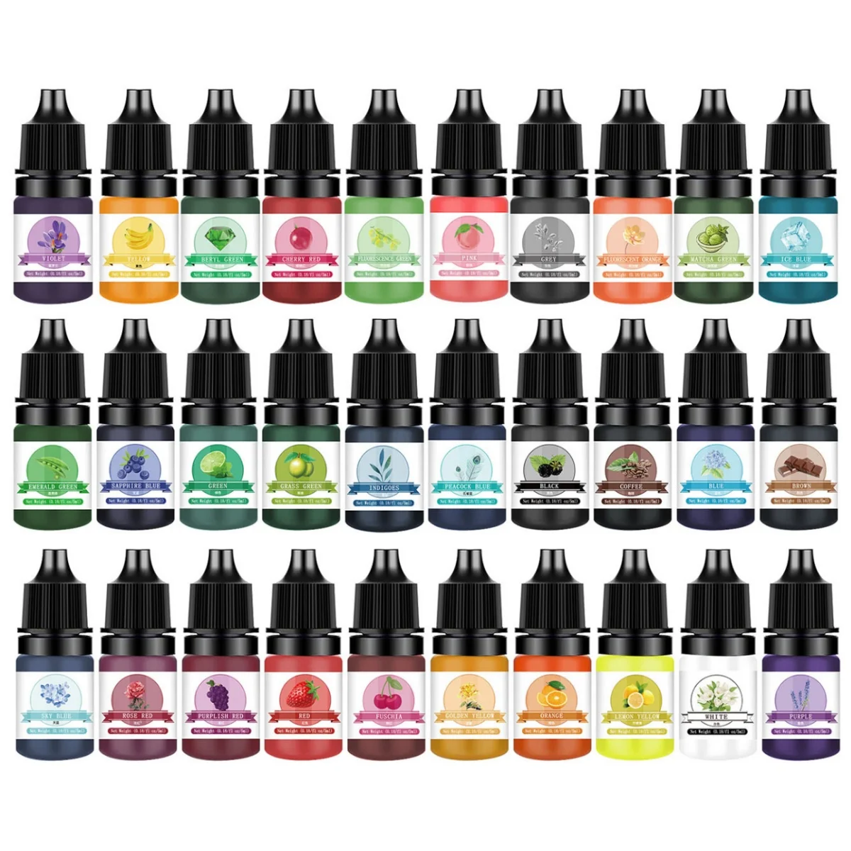 10 Colors/Set Translucent Concentrated Resin Colorant