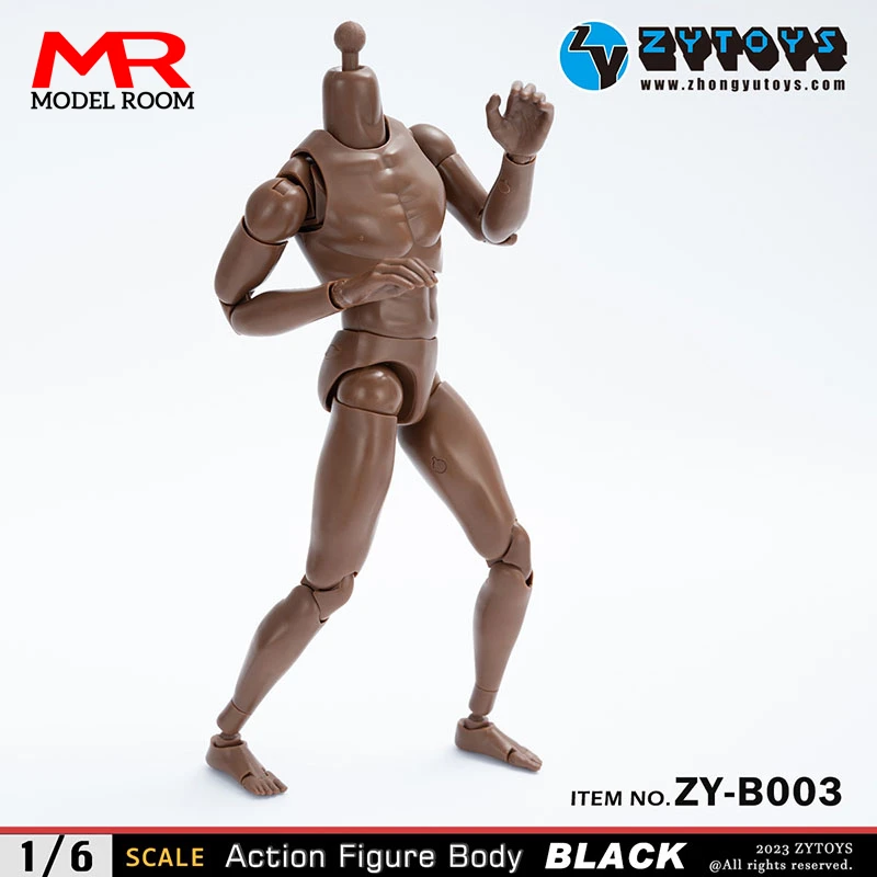 ZYTOYS ZY-B001 B002 B003 B004 1/6 Männlicher Weizen-Schwarzer Gelenkkörper 25,5 cm Männlicher Soldat Schmale breite Schulter Flexible Actionfigur – Detail 22