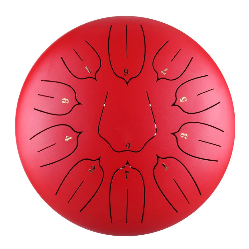 Hluru Glucophone Steel Tongue Drum 10 Inch 11 Notes D Tone Music Drum Ethereal Yoga Meditation Percussion Instrument