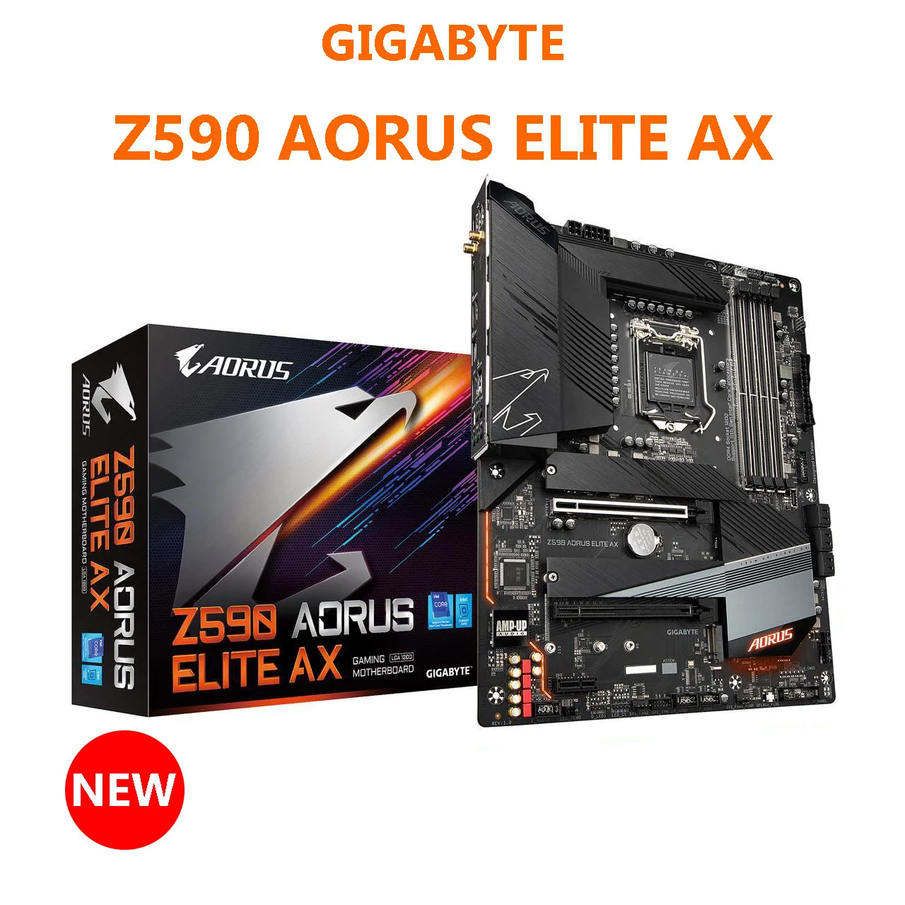 

GIGABYTE Z590 AORUS ELITE AX LGA 1200 Intel Z590 ATX Motherboard DDR4 Triple M.2 PCIe 4.0 USB 3.2 Gen2X2 Type-C Intel WIFI 6