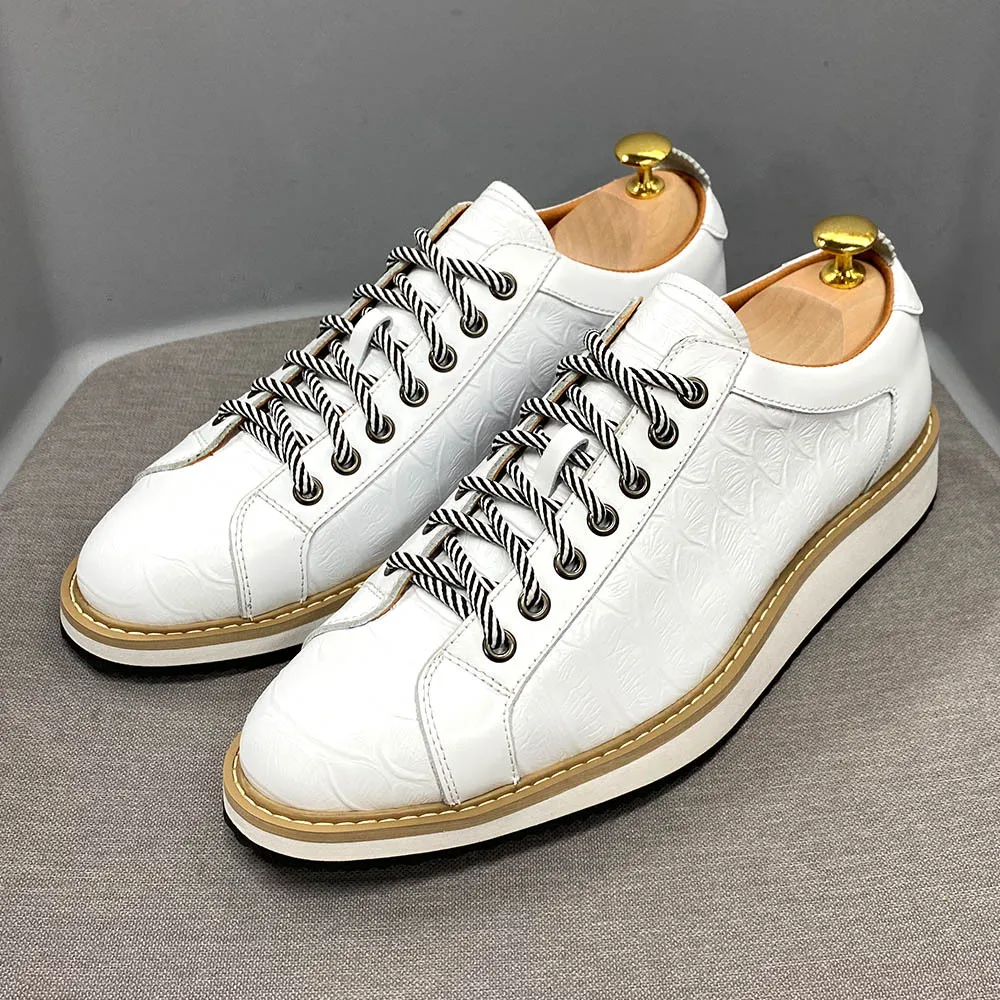 

Luxury Brand Men Genuine Leather Shoes Lace Up Pointed Toe Brogues Oxford Mens Dress Shoes Fashion Men Sneakers