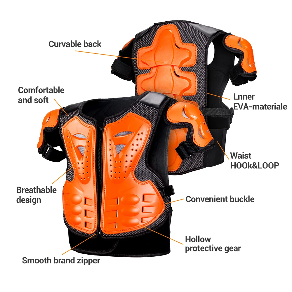 Child Kids Body Armor Protection Vest +Knee +Elow Protection Motocross Armor Vest Suit Skiing Skating Motorcycle Care
