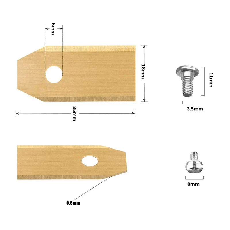 35*18*0.6mm Lawn Robot Blade Silver Gold Lawn Mover Replacement Blade For Gardena Husqvarna Automower yardforce Garden Tools 3