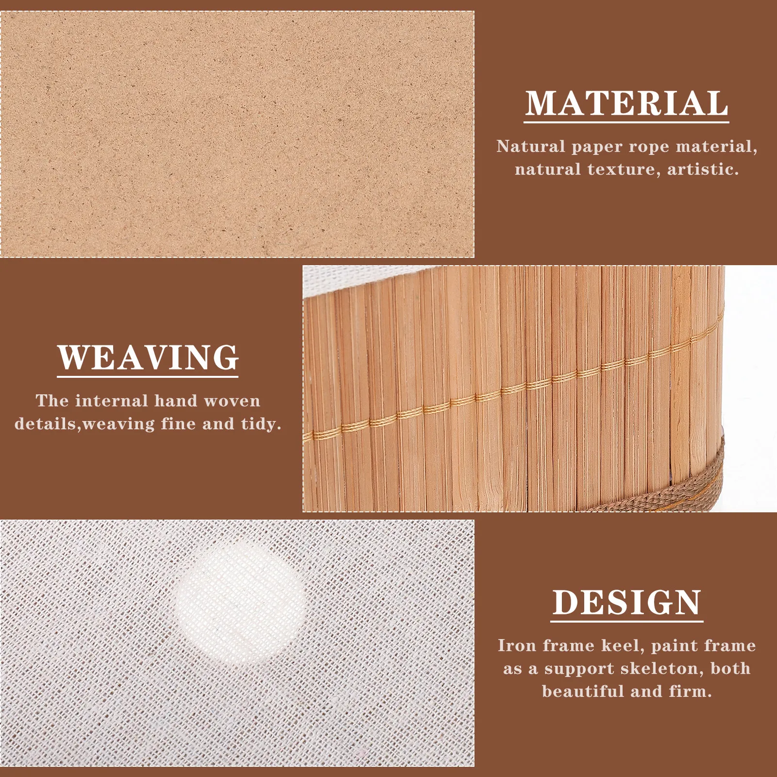 3Pcs 짠 수납 바구니 빈티지 장식 테이블 바구니 사무실 책상 주최자 홈 액세서리를위한 천연 섬유 레트로 우아함