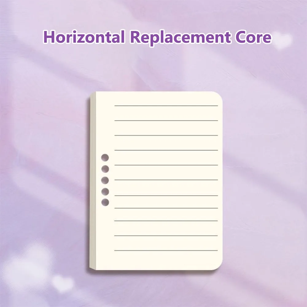 Portable A7 Pocket Notebook with 80 Sheets - Loose-Leaf Square Notepad with Horizontal Lines