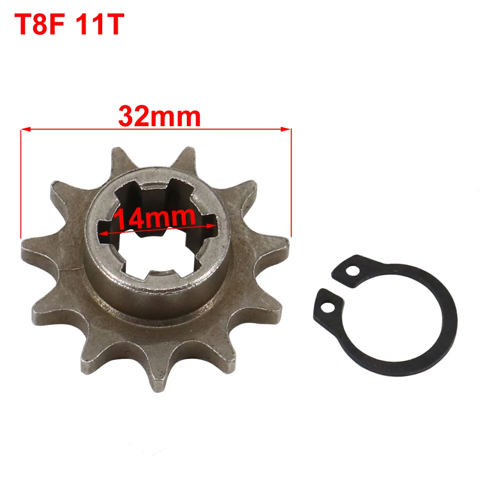 Engine Sprocket T8F 11T 14T 17T 20T Tooth Front Clutch Gear Box Pinion Sprocket for 47cc 49cc 2 Stroke ATV Quad Dirt Pocket Mini Motor Bike