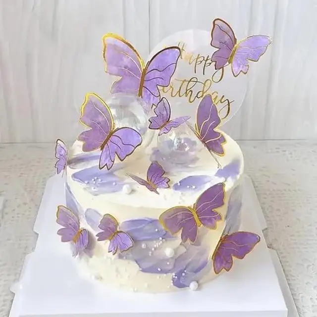12 Farfalle 3D Per Decorazione Torte - Festone Compleanno Matrimonio Rosa - Foto 8