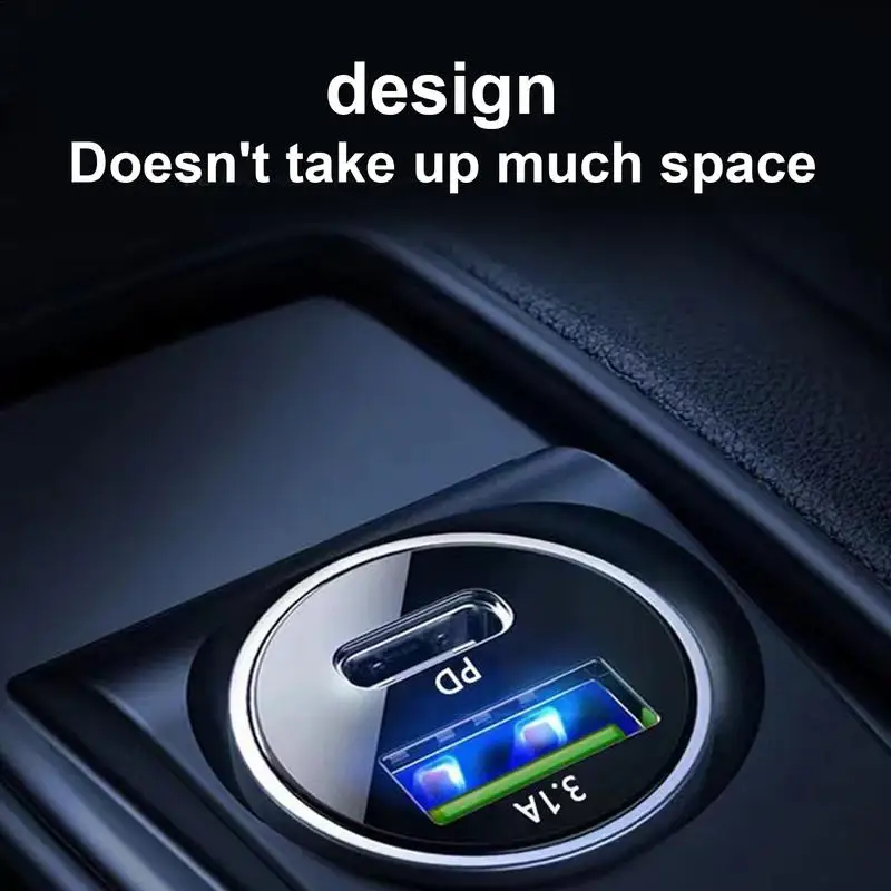 Adattatore per mini caricabatteria da auto A + C Adattatore per caricabatteria da auto USB tipo C Spina di ricarica rapida per telefono per auto piccolo portatile a doppia porta - Image 3