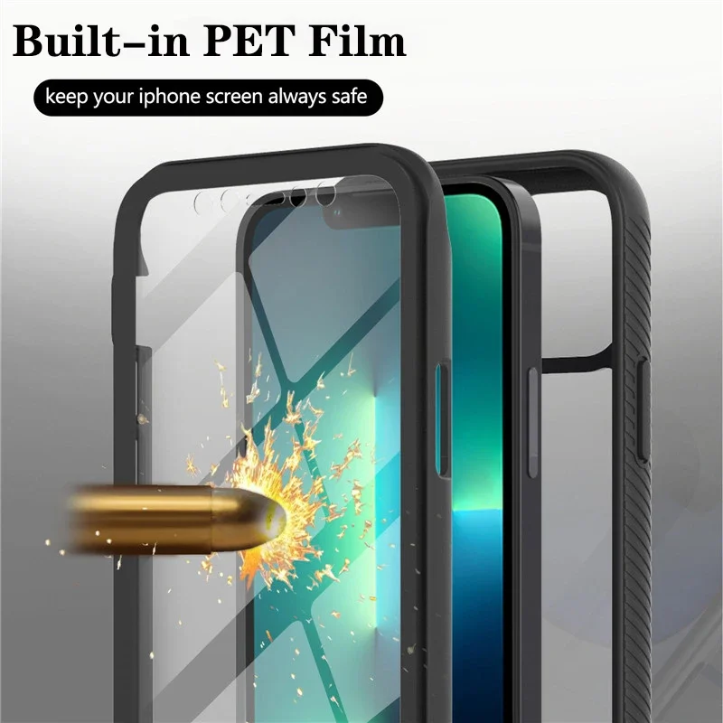 5G Crystal Clear Protective Case with Bumper and PET Front Film