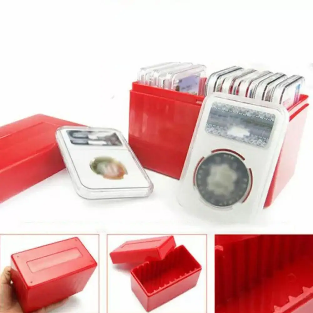 정사각형 플라스틱 10개 동전 홀더 슬래브 보관함 케이스 PCCB PCGS N..