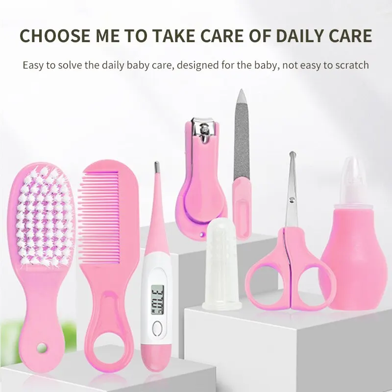 8 PCS Child Care Cleaning Set Nail Clippers Comb Massage Soft Bristle Brush Set Kit Baby & Maternity