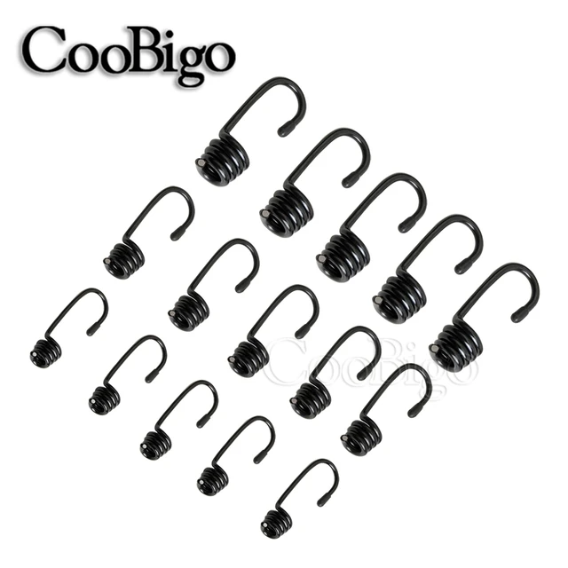 10pcs Bungee Shock Cord Hook Spiral Wire Hooks End Elastic Rope Strap  Luggage Boat Tent Canoe Bike Tie Accessories 7mm 9mm 11mm