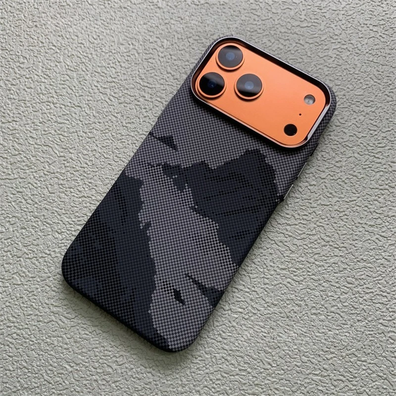 Carbon Fiber Texture Magnetic Phone Cover with Alloy Lens Protection and Enhanced Charging Capabilities