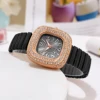 Women Fashion Business Diamond Elastic Band Quartz Watch 6
