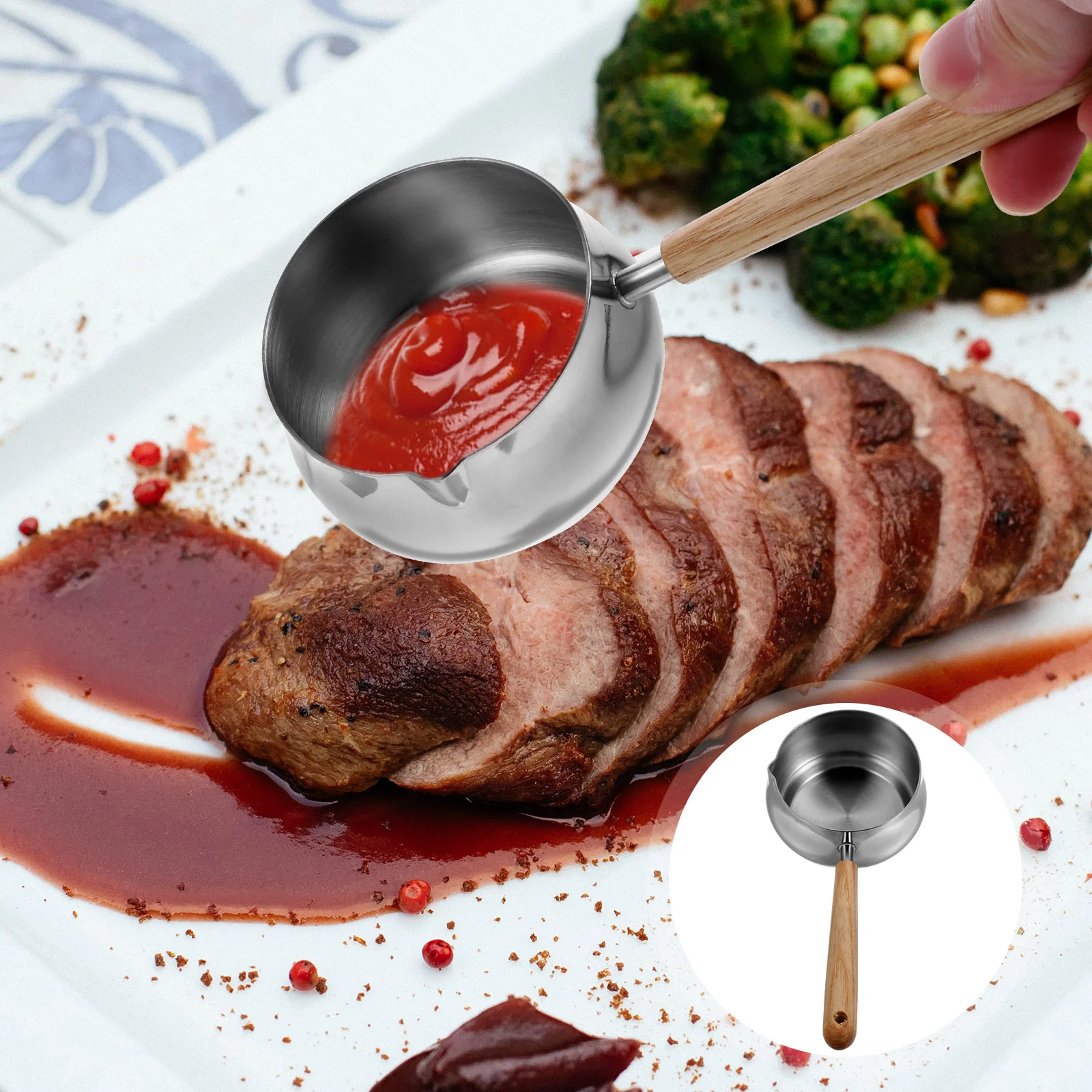 

Stainless Steel Sauce Cup Measuring Cups Spoon Household Measure Milk Pot Espresso Shot Glass Baking Container Pitcher