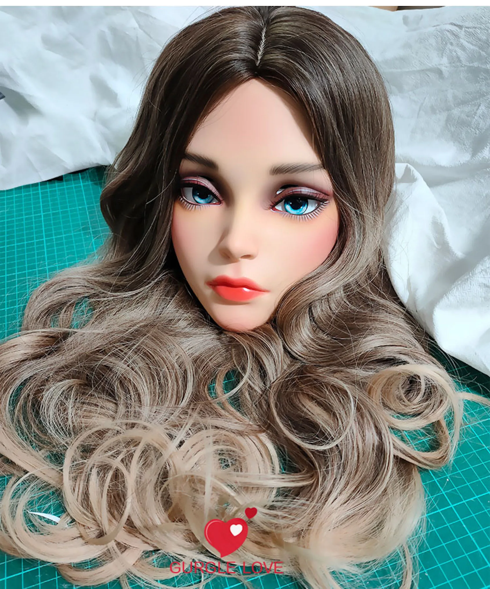 

(Xiaolan) Female Sweet Girl Resin Half Head Kigurumi BJD Mask Cosplay Japanese Anime Role Lolita Mask Crossdressing Doll Mask