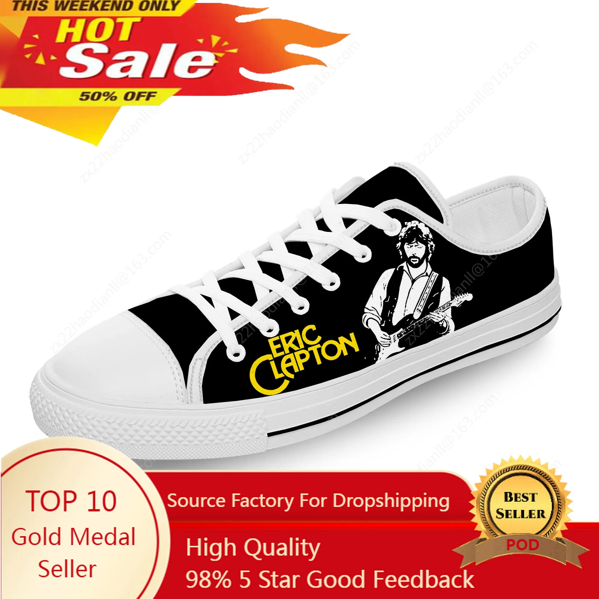 

Eric Clapton Low Top Sneakers Mens Womens Teenager Casual Shoes Canvas Running Shoes 3D Print Breathable Lightweight Shoe White