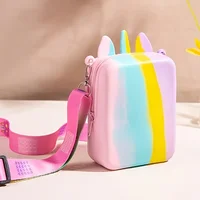 Silicone Coin Purse for Girls Messenger Bag Silicone cute animal bag messenger bag coin purse for kids stress relief pop fingert 5