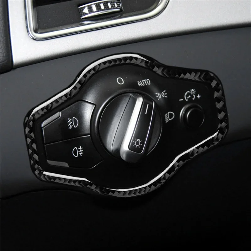 

For Audi A4 B8 A5 Q5 2009-2016 Car Stickers Carbon Fiber Car Headlight Switch Frame Trim Interior Car Accessories