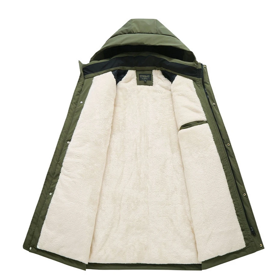 الشتاء البضائع سترات الرجال سميكة الصوف معاطف السترة حجم كبير 13 XL مخيم سترات مقاوم للماء الشتاء عادية سترة طويلة الذكور حجم كبير