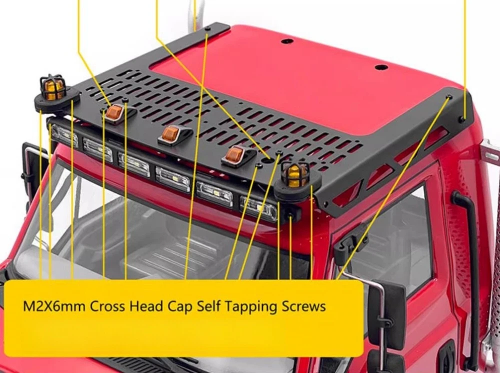 Cchand Metallic Roof Rack w/ spotlights for TRX-6 Ultimate RC Hauler Trailer 1/10 scale RC Car 5