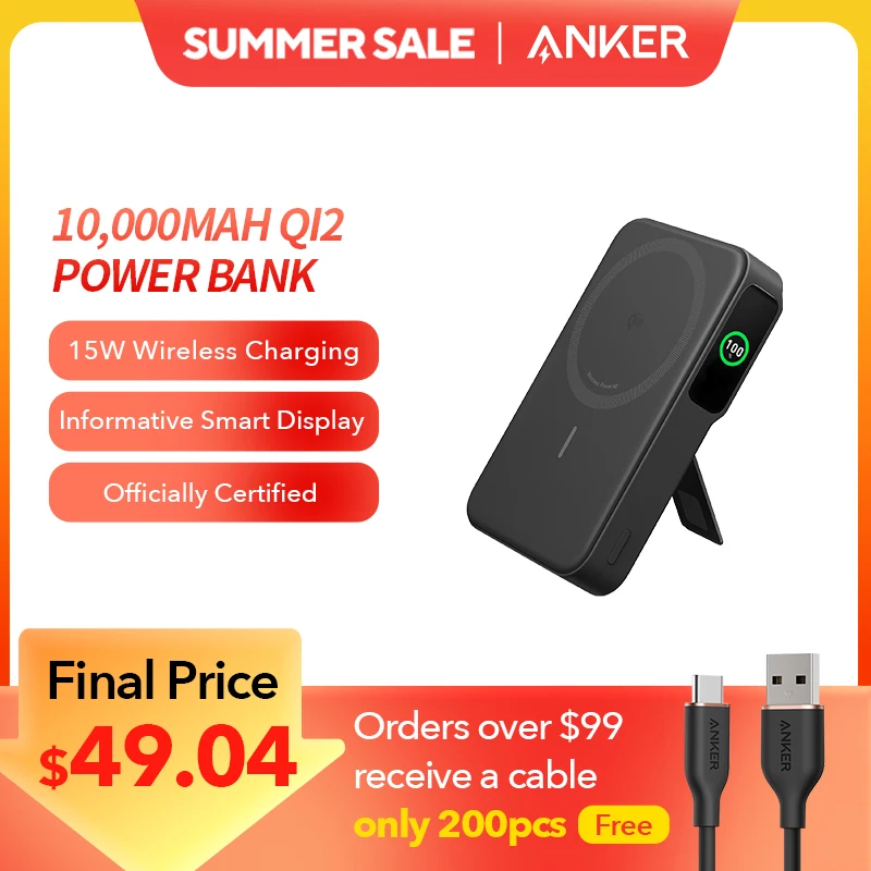 Anker MagGo Trump-style Power Bank, Qi2 Certified 15W Ultra