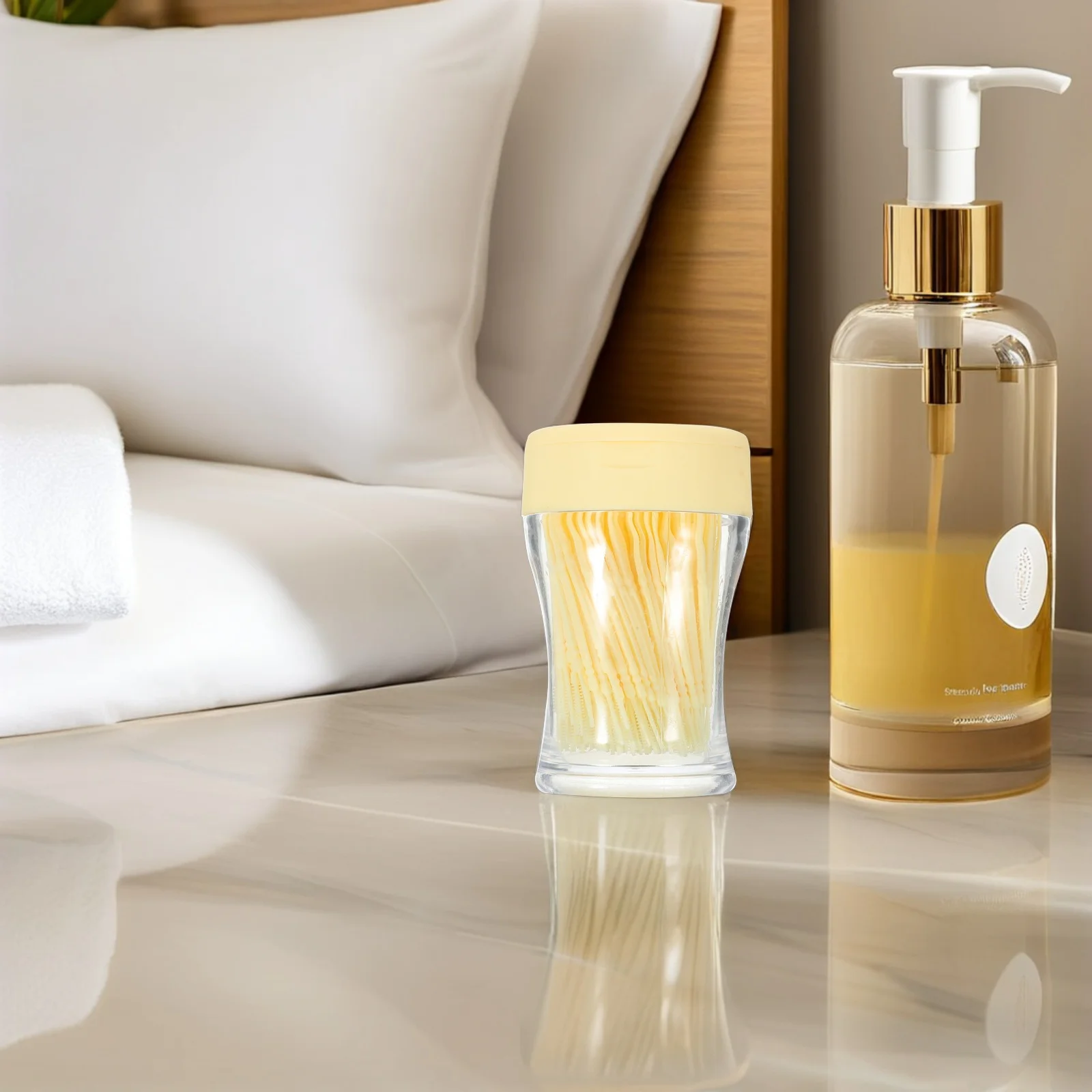 200개입 치간 칫솔 구강 관리 이쑤시개 클리너 이중 헤드 플라스틱 가벼운 휴대용 투명 상자 음식 찌꺼기 제거용