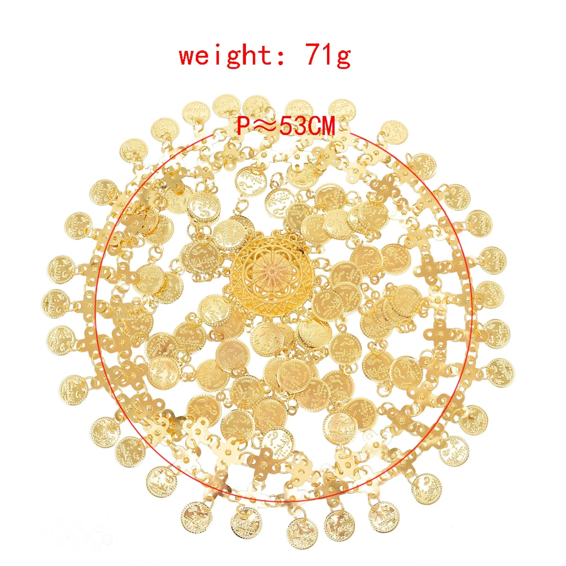 تاج الوجه الملكي بالعملات الذهبية