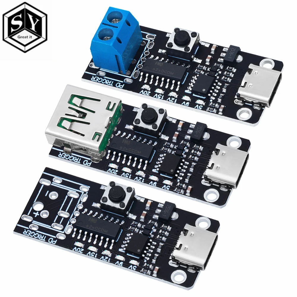 Hailege 3pcs PD/QC/AFC Decoy Board USB C Fast Charge Boost Module PD3.0 2.0 PPS/QC4 FCP AFC Type-C Trigger Polling Detector Power Module