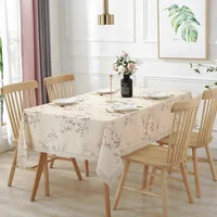 bao2637 Peach Blossom Pattern Tablecloth Lace Rectangular Tea Table Cloth Home Use  Dining Tablecloth 1