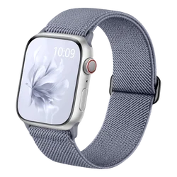 Bohemian Nylon Elastic Watch Band Bracelet - 42 44 45 49mm (Gray)