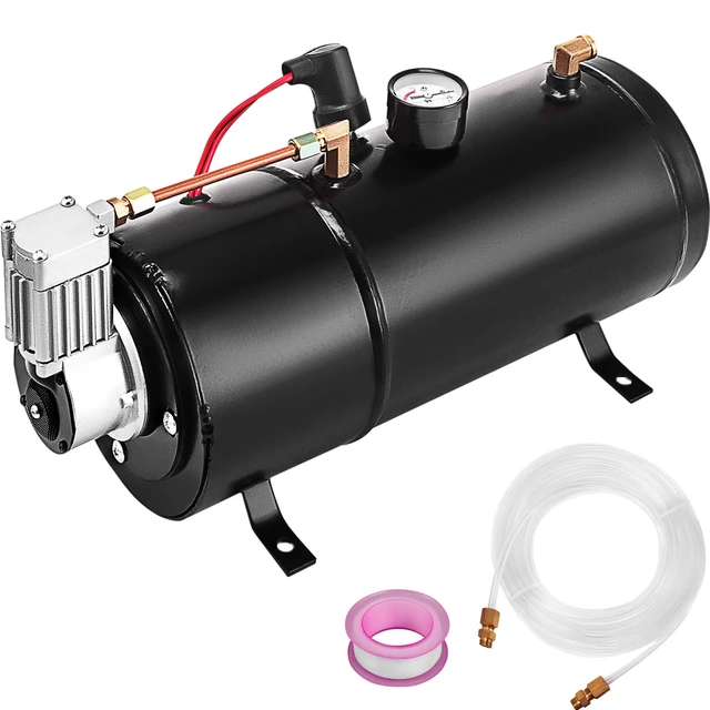 VEVOR 12V Train Horn Air Compressor with Tank 150PSI Air Car Compressor  Portable Tire Inflator with 6 Liter Tank 1.6 Gallon for Train Horns  Motorhome