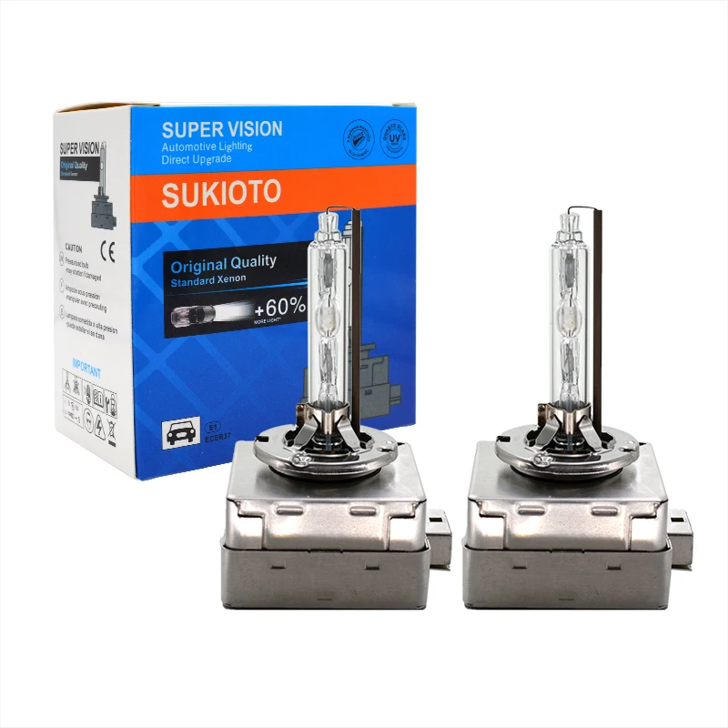 Ampoules Xenon HID D1S 55W 12000K - 2 Ampoules, Compatible Osram/Philips, Couleur Violet/bleu