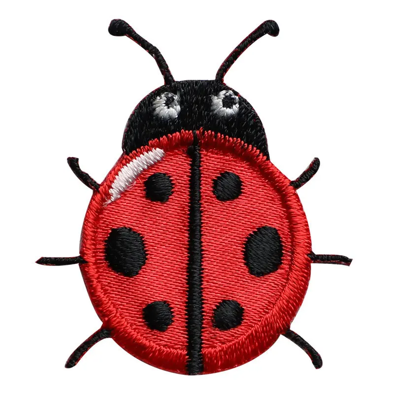 Embroidered Ladybug Cute Small Patches for Kids Clothing, DIY Iron-On Appliques