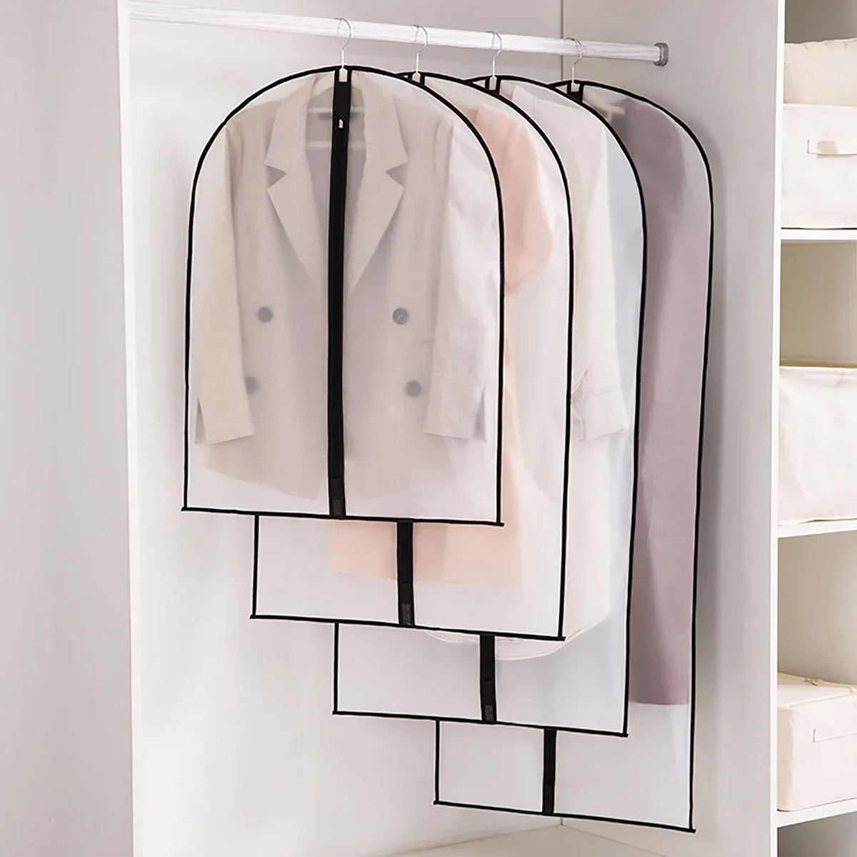 Clothes Dust Cover Transparent Thickened Washable Dust Bag PEVA Household Dust Cover Coat Suit Cover Hanging Clothes Bag