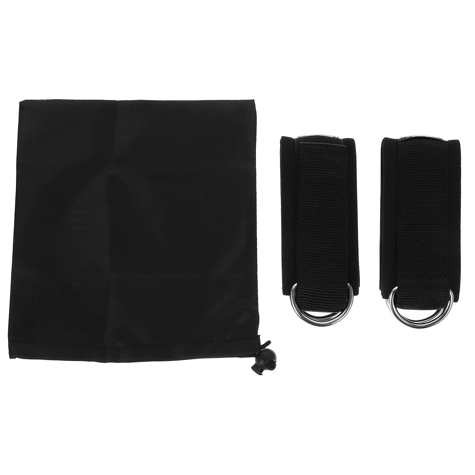 

Воркруд ремни на лодыжку мягкие D-образные манжеты для тренировок в тренажерном зале упражнения на ногах с сумкой для переноски (черный)