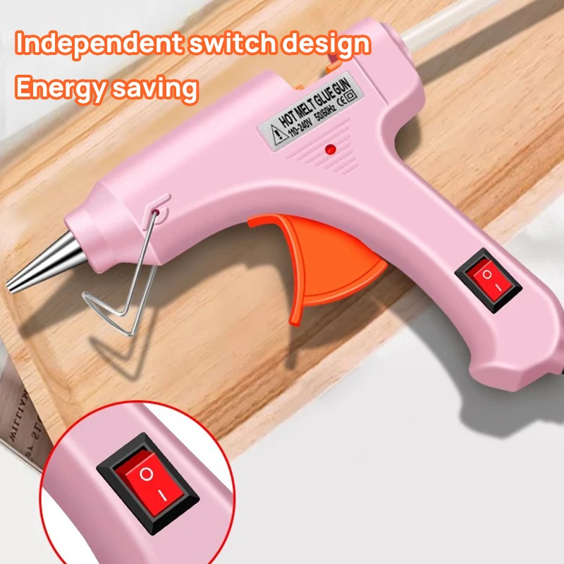 80W Hot Melt Glue Gun With 7MM Transparent Glue Stick Mini Gun Home Electric Heat Temperature Repair Tool Special Stick Set hot melt glue gun,hot glue gun,cordless glue gun