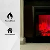 Electric Fireplace Heater Remote LED Flame Effect Temp Control Glass Steel Freestanding Wall Mount Indoor Fire Insert 1500W 5