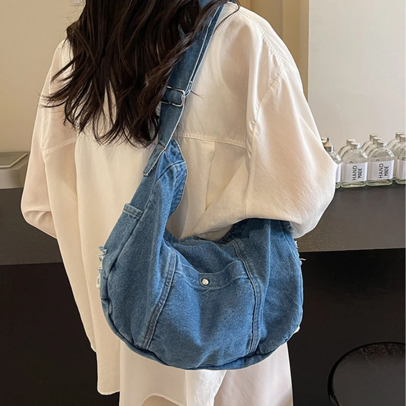 CORIOS Women's Denim Tote Bag - Large Capacity Shoulder Bag, Lightweight Hobo Purse - View #4
