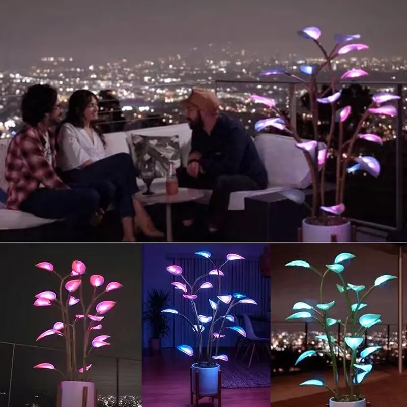 

LED Houseplant Lamp Indoor Decor USB Changeable Color Plant Shape Lamp for Home Decor Bonsai Lights DIY Programmable Night Ligh