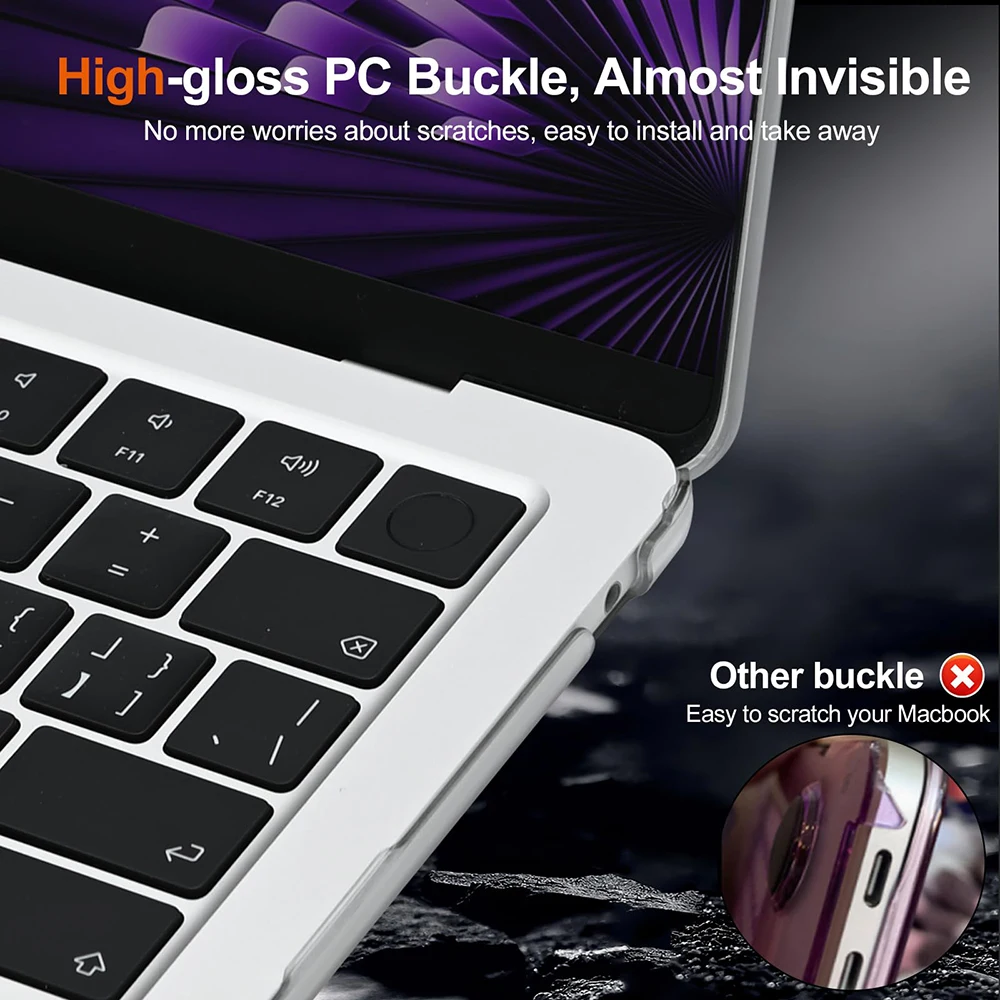 Laptop Case For Macbook Air 13.6 inch M4 M3 M2 2025 2024 2022 A3240 A3113 A2681,Ultra Thin Matte Case+Keyboard Cover+Screensaver