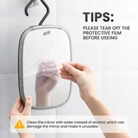 TAILI Shower Mirror Fogless for Shaving, Removable Fog Free Wall Hanging Mirror Portable Bathroom Mirror for Travel Camping 2