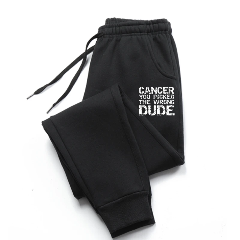 

Cancer Treatment Gift Men's Cancer You Picked The Wrong Dude sweatpants Normal Cosie men's pants men's pants Latest Cotton Male