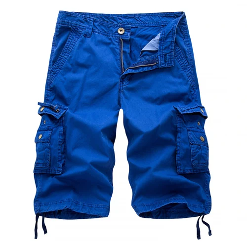 thumbnail image 1 of Mono de verano para hombre, 100 % holgado, estilo safari, informal, de gran tamaño, con múltiples bolsillos, pantalones cortos de cinco puntos, 1 of 5