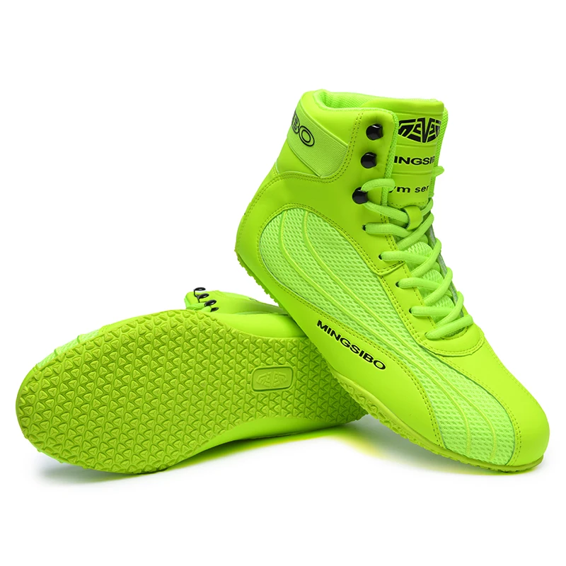 

Best Selling Men Women Wrestling Boots Pink Green Boxing Shoes Competition Sports Gym Shoes Couples Light Weight Fighting Shoe