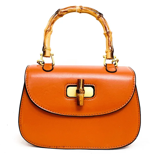 2022 New Retro Bamboo Handle Fashion Portable Saddle Crossbody Bag Designer Handbags High Quality Luxury Brand Satchels Brown
