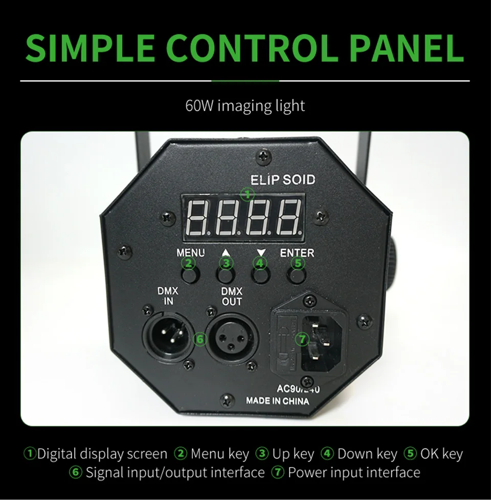 60W LED Imaging Light Stage Follow Profile Spotlight Zoom Warm Light DMX512 90W