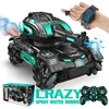 Gesture sensing remote control spray car 2.4G four-wheel stunt launch water polo tank car boy machine armour game toy car 1