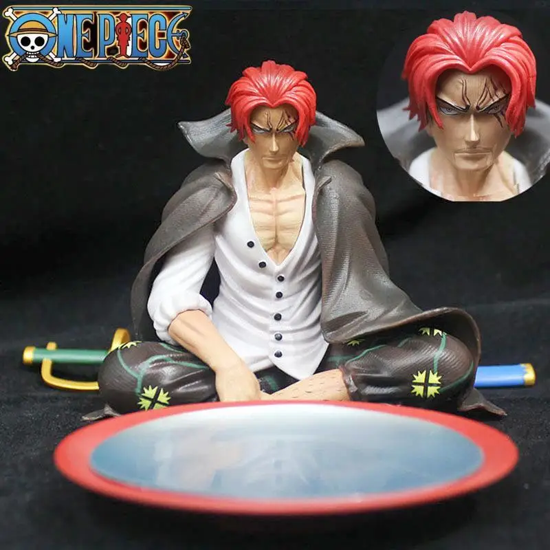 

One Piece Anime Action Figure Four Emperors Red Hair Shanks Manga Statue Pvc Collectible Model Figurine Wine Decoration Toy Gift