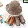 230g/Roll 2mm Flat  Light Viscose Hollow Yarn Ice Rope DIY Hat Hand Woven Thread  Hook Cushion Hollow Bright Silk Yarn Thread 4